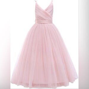 Blush pink flower girl dress